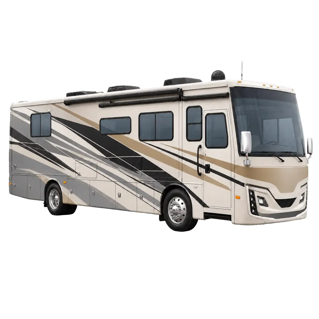 Class A motorhome shown from the passenger side