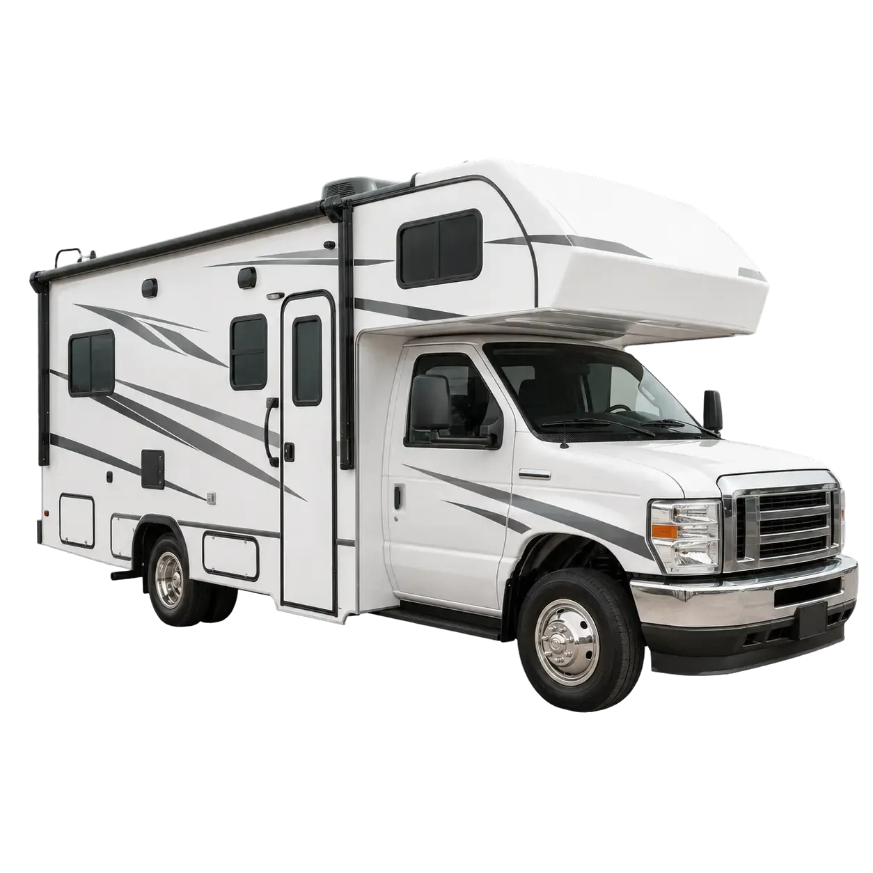 Class C motorhome with an over-cab sleeping area
