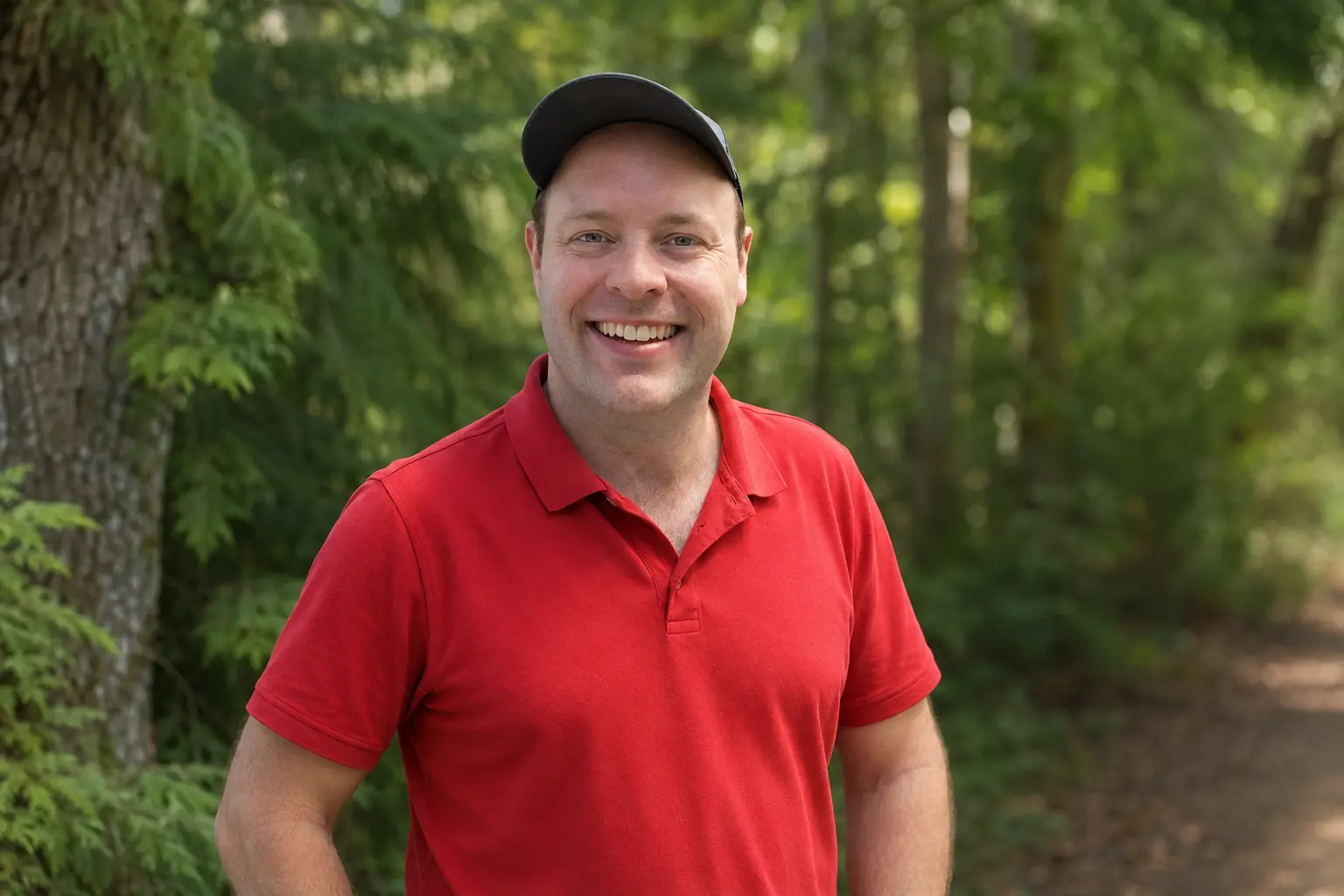 Clear Image customer Dennis D. smiling outdoors.
