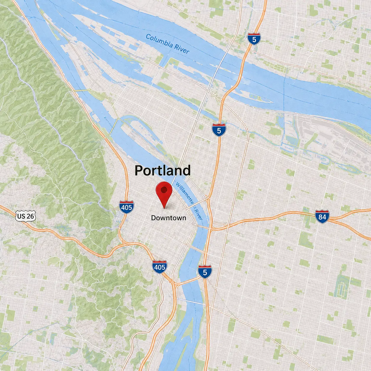 Map with a location pin marking a confirmed mobile service appointment.