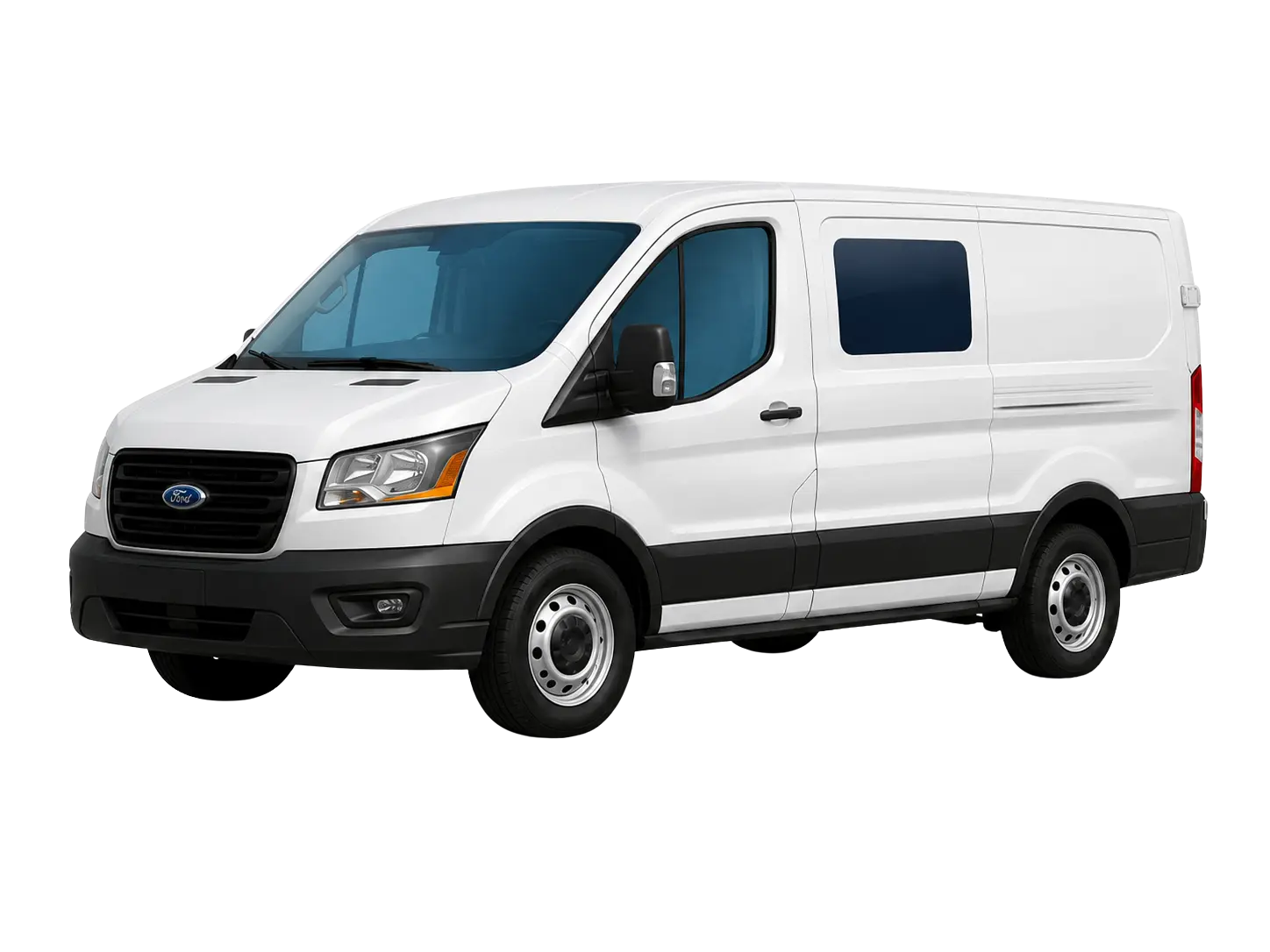 Cargo van diagram highlighting the glass areas Clear Image services
