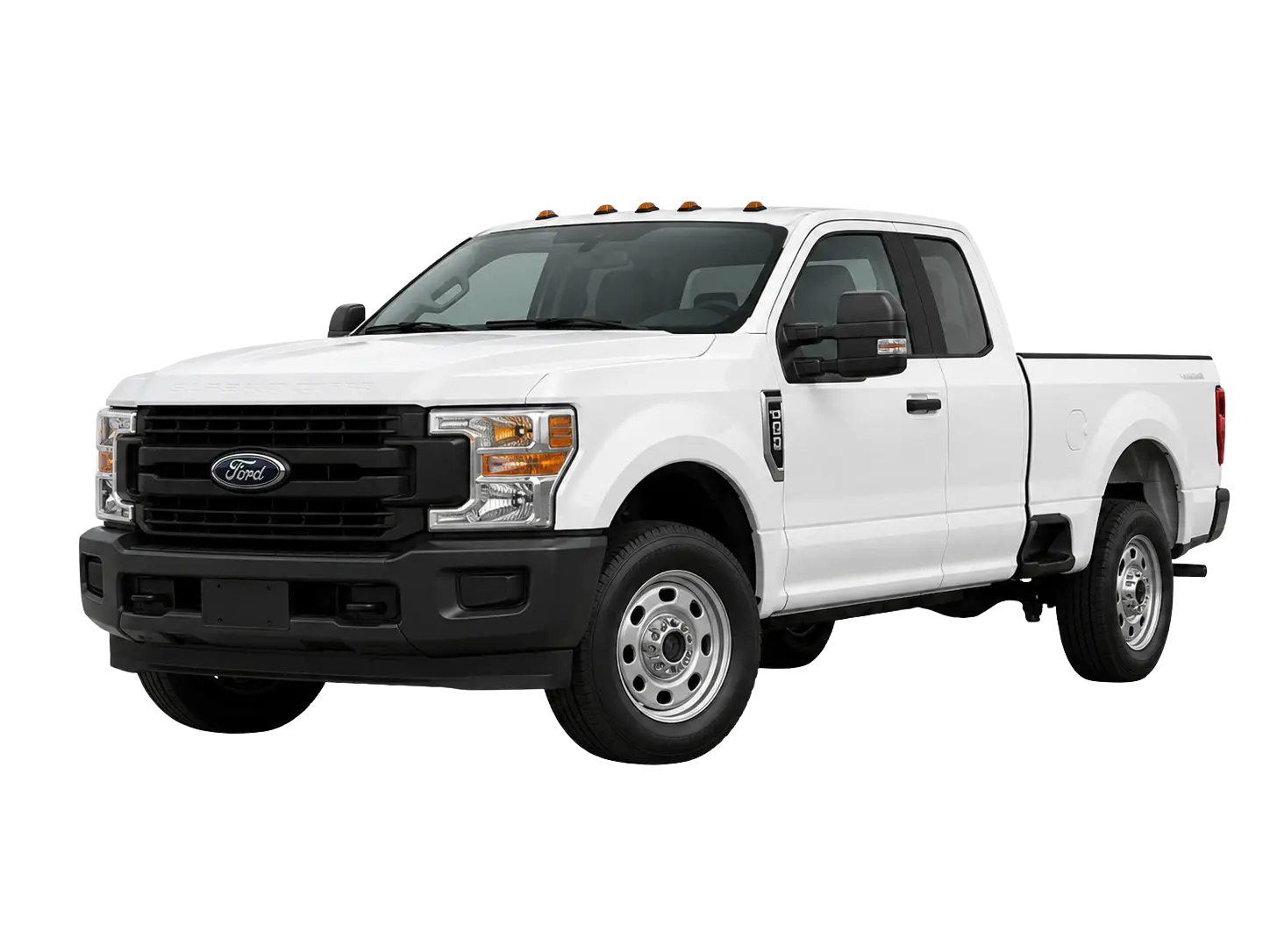 White crew cab work pickup truck